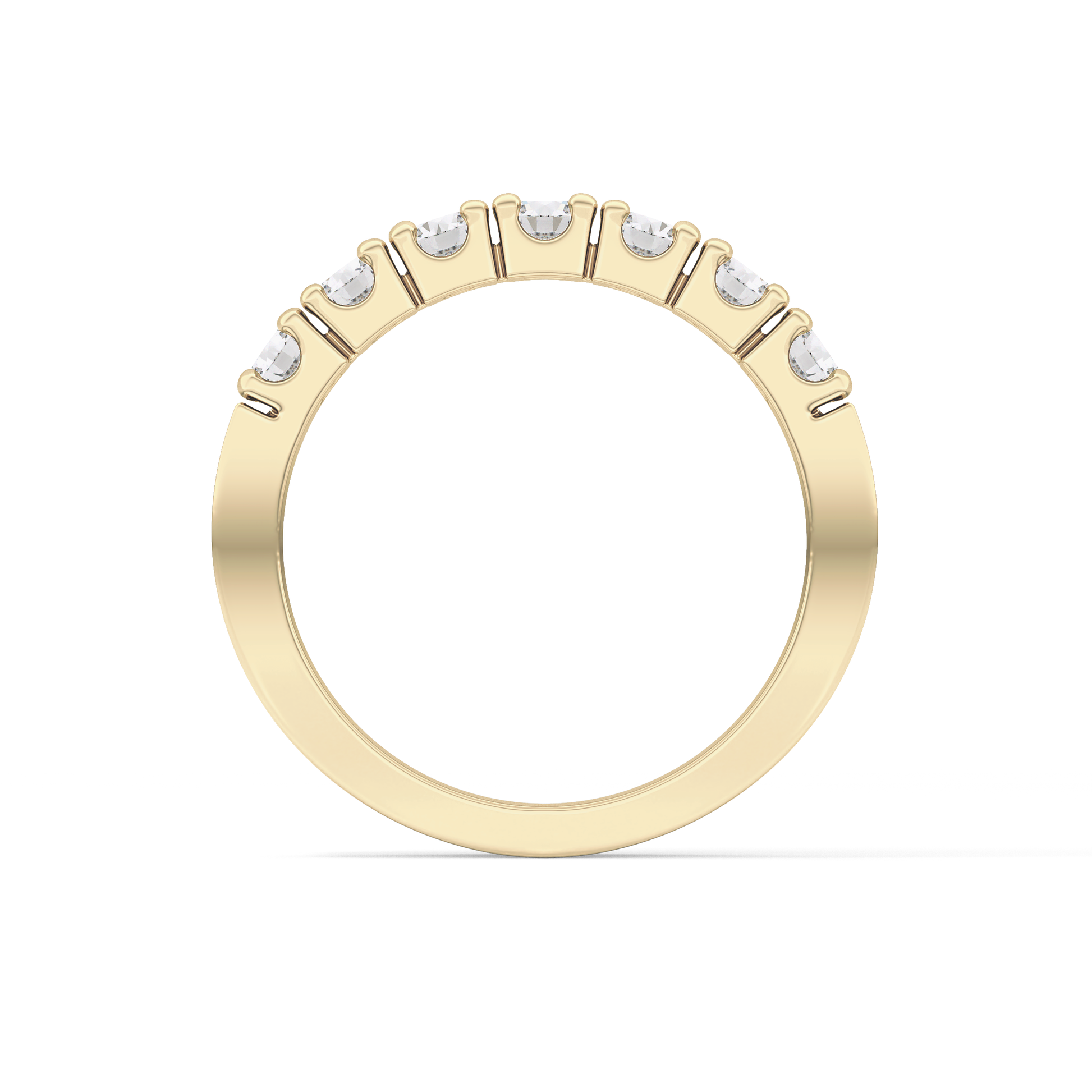 Half Eternity Wedding Band with 1.03 TCW Round Cut Moissanite – Yellow, White, or Rose Gold