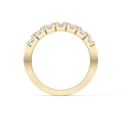 Half Eternity Wedding Band with 1.03 TCW Round Cut Moissanite – Yellow, White, or Rose Gold