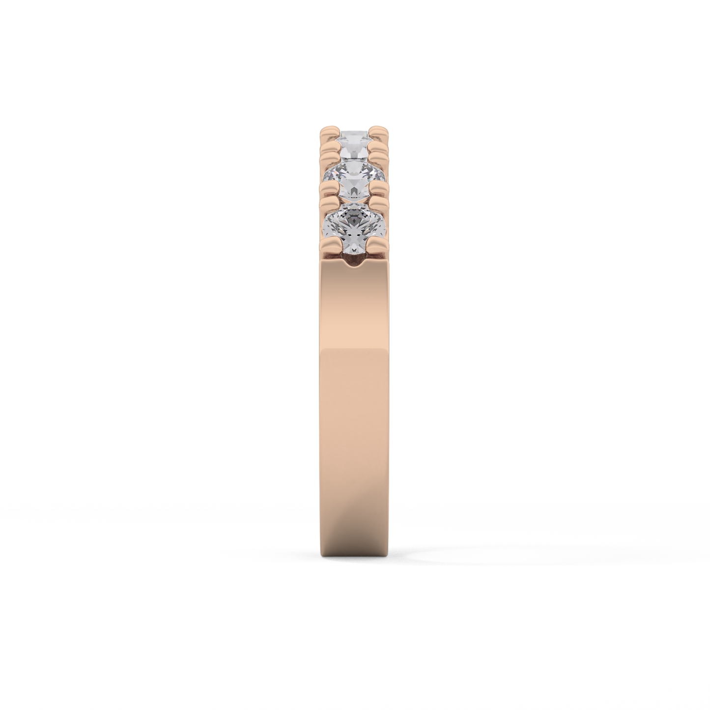Half Eternity Wedding Band with 1.03 TCW Round Cut Moissanite – Yellow, White, or Rose Gold