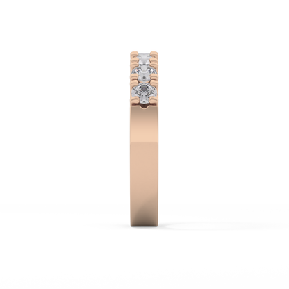 Half Eternity Wedding Band with 1.03 TCW Round Cut Moissanite – Yellow, White, or Rose Gold
