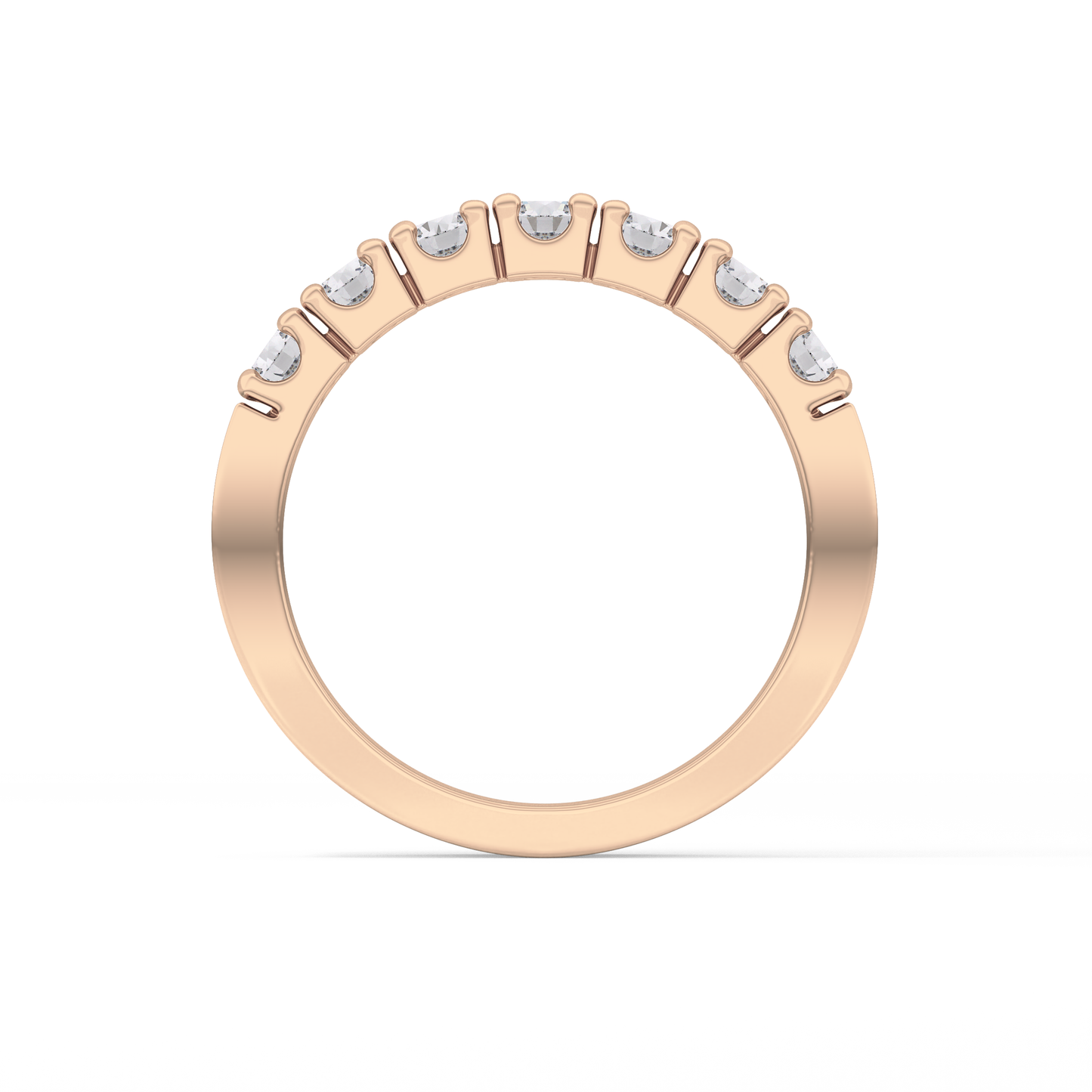 Half Eternity Wedding Band with 1.03 TCW Round Cut Moissanite – Yellow, White, or Rose Gold