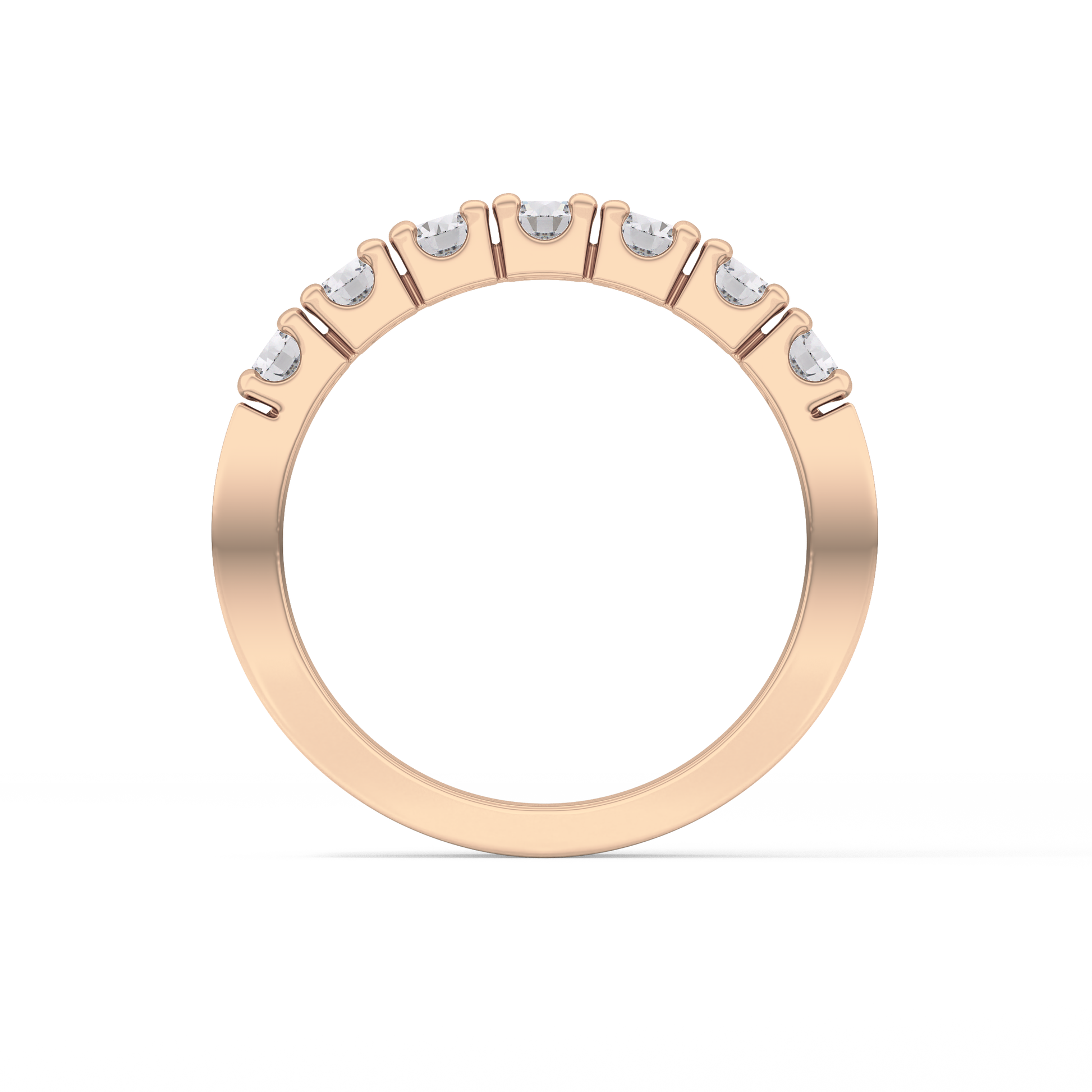 Half Eternity Wedding Band with 1.03 TCW Round Cut Moissanite – Yellow, White, or Rose Gold