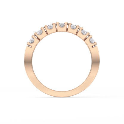 Half Eternity Wedding Band with 1.03 TCW Round Cut Moissanite – Yellow, White, or Rose Gold