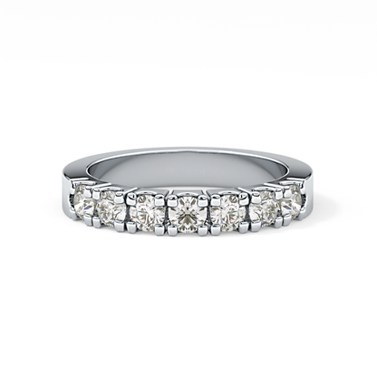 Half Eternity Wedding Band with 1.03 TCW Round Cut Moissanite – Yellow, White, or Rose Gold