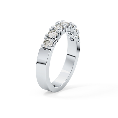 Half Eternity Wedding Band with 1.03 TCW Round Cut Moissanite – Yellow, White, or Rose Gold