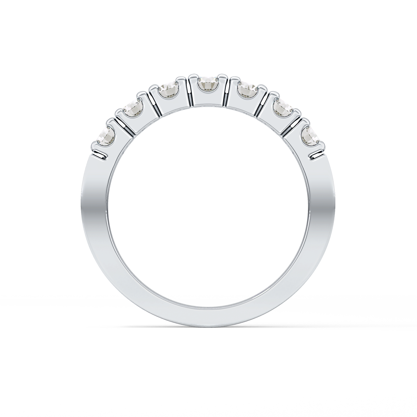 Half Eternity Wedding Band with 1.03 TCW Round Cut Moissanite – Yellow, White, or Rose Gold
