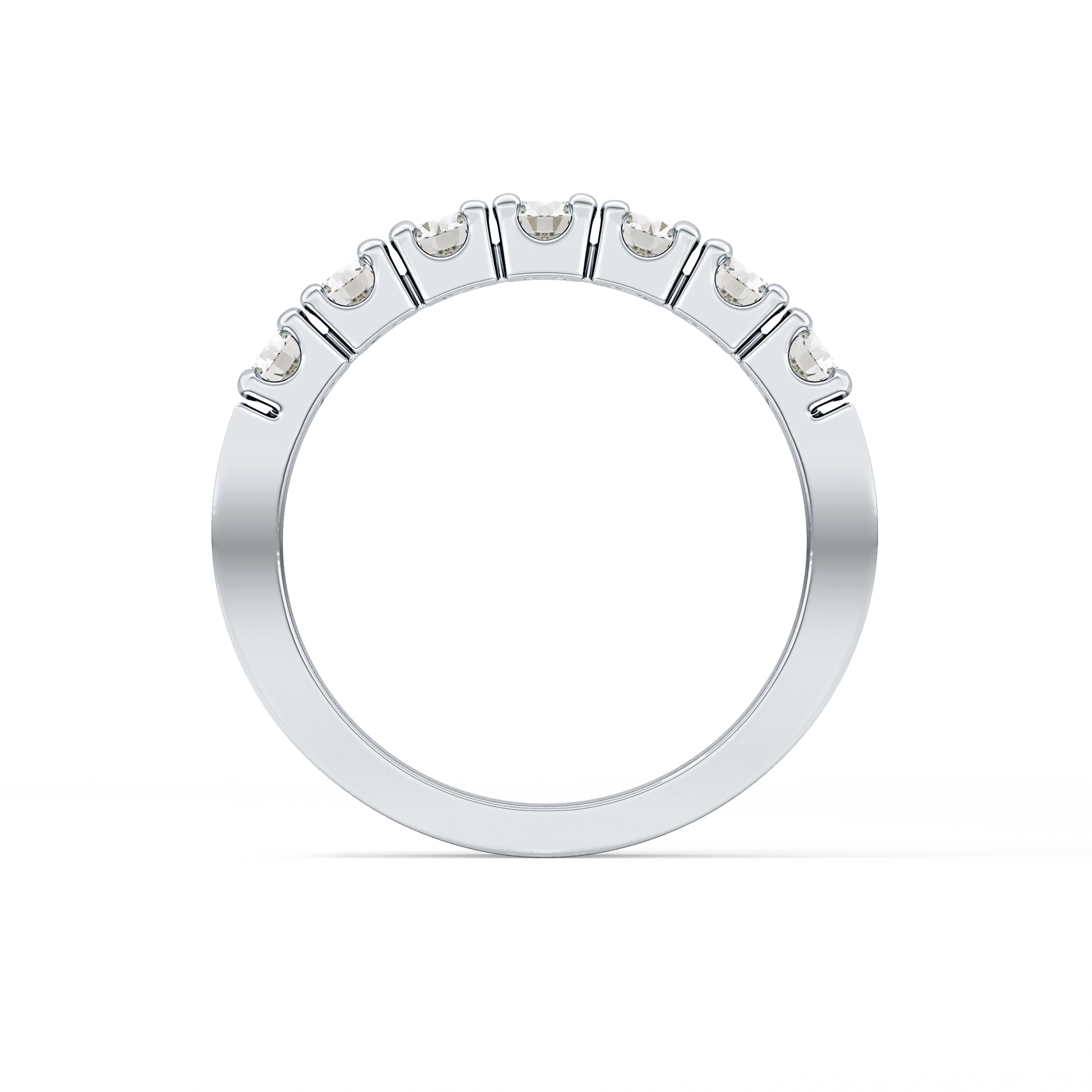 Half Eternity Wedding Band with 1.03 TCW Round Cut Moissanite – Yellow, White, or Rose Gold
