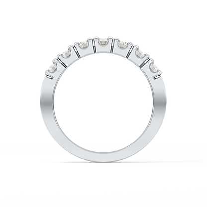 Half Eternity Wedding Band with 1.03 TCW Round Cut Moissanite – Yellow, White, or Rose Gold