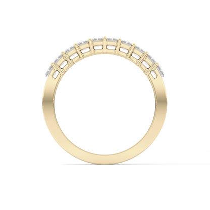 Half Eternity Wedding Band with 1.42 TCW Emerald Cut Moissanite – Yellow, White, or Rose Gold
