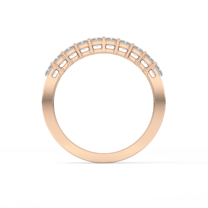Half Eternity Wedding Band with 1.42 TCW Emerald Cut Moissanite – Yellow, White, or Rose Gold