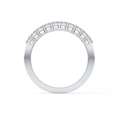 Half Eternity Wedding Band with 1.42 TCW Emerald Cut Moissanite – Yellow, White, or Rose Gold