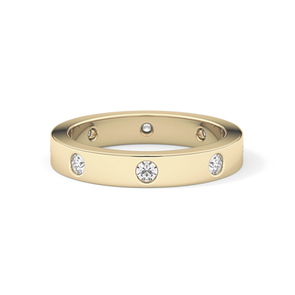 Full Eternity Dainty Wedding Band with 0.59 TCW Round Cut Moissanite – Yellow, White, or Rose Gold