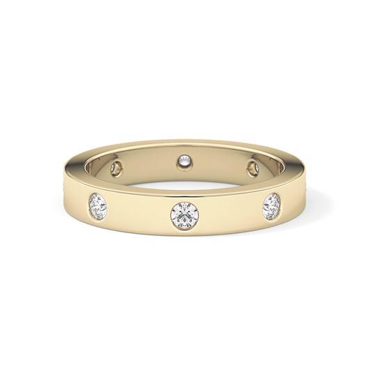 Full Eternity Dainty Wedding Band with 0.59 TCW Round Cut Moissanite – Yellow, White, or Rose Gold
