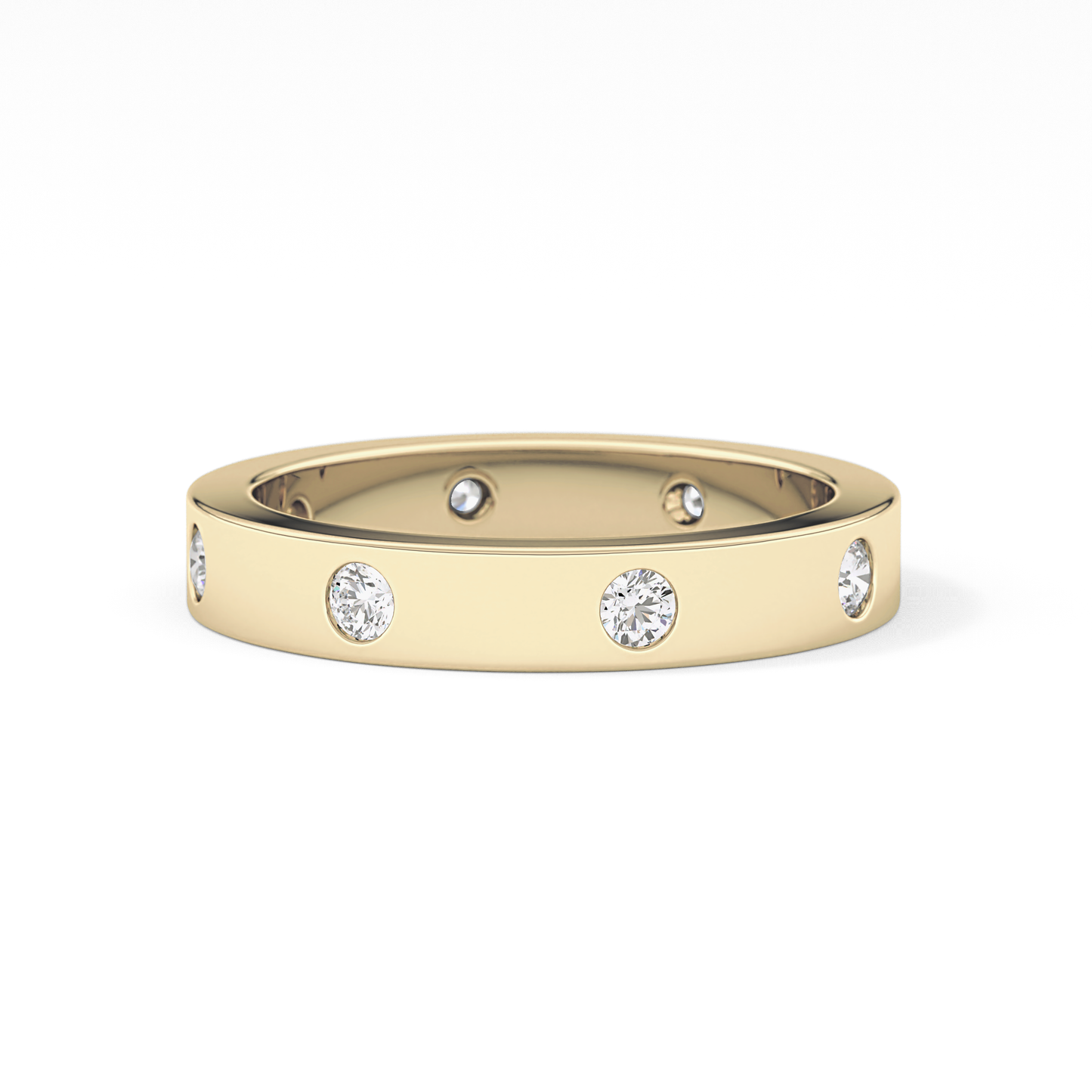 Full Eternity Dainty Wedding Band with 0.59 TCW Round Cut Moissanite – Yellow, White, or Rose Gold