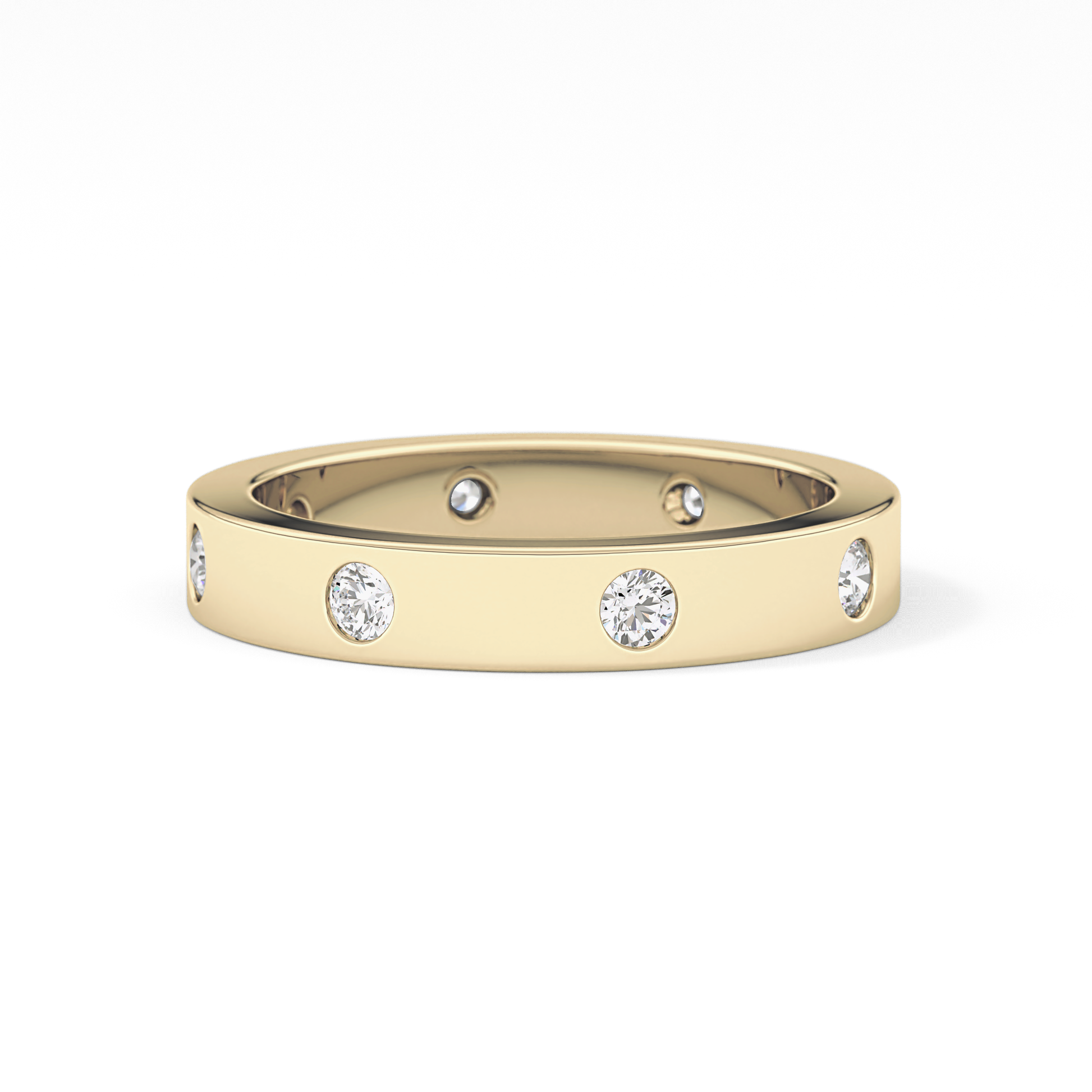 Full Eternity Dainty Wedding Band with 0.59 TCW Round Cut Moissanite – Yellow, White, or Rose Gold