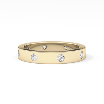 Full Eternity Dainty Wedding Band with 0.59 TCW Round Cut Moissanite – Yellow, White, or Rose Gold