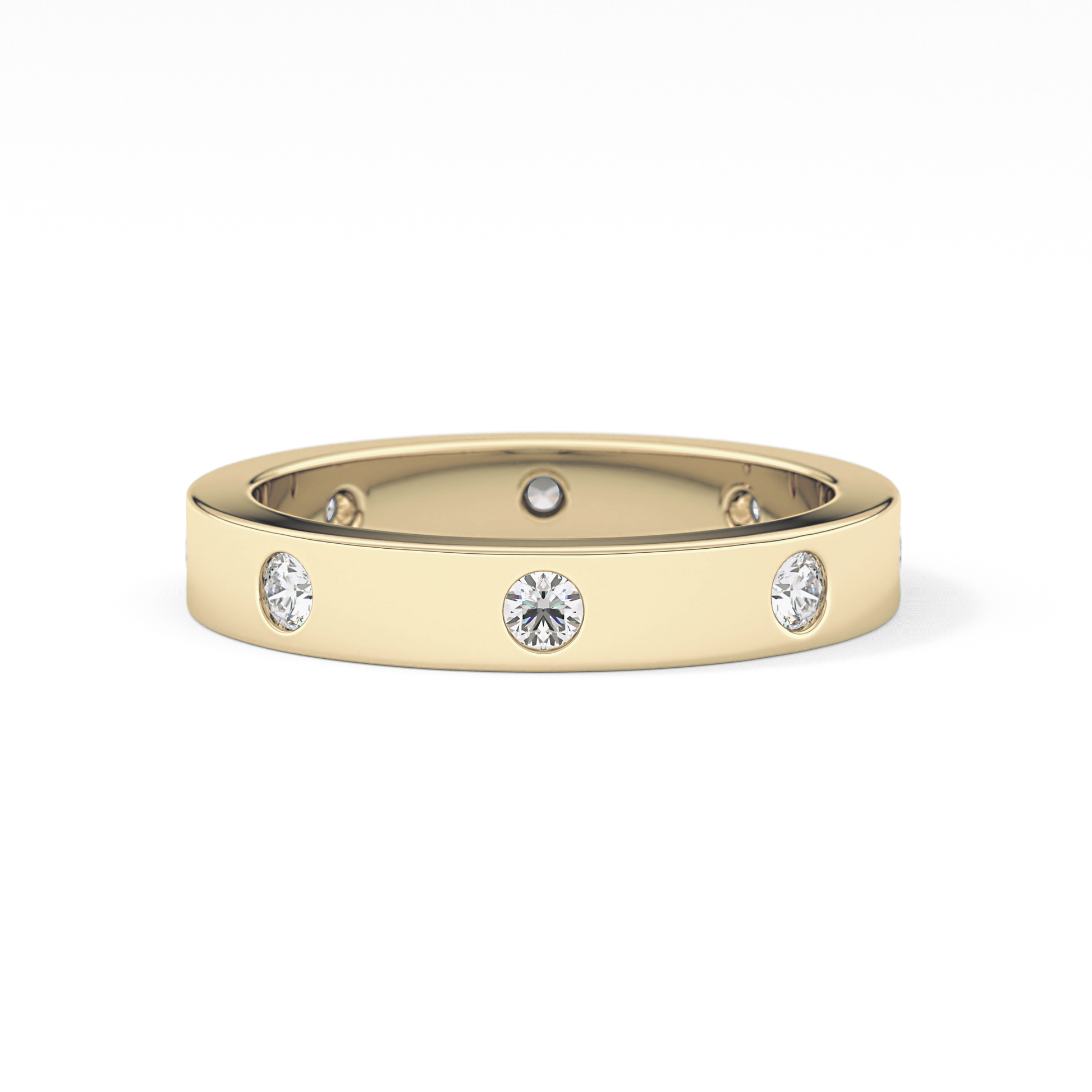 Full Eternity Dainty Wedding Band with 0.59 TCW Round Cut Moissanite – Yellow, White, or Rose Gold