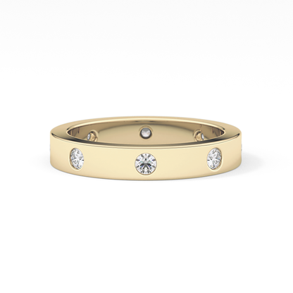 Full Eternity Dainty Wedding Band with 0.59 TCW Round Cut Moissanite – Yellow, White, or Rose Gold