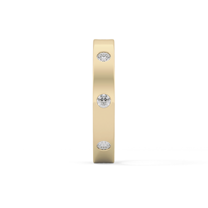 Full Eternity Dainty Wedding Band with 0.59 TCW Round Cut Moissanite – Yellow, White, or Rose Gold