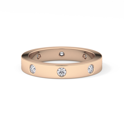 Full Eternity Dainty Wedding Band with 0.59 TCW Round Cut Moissanite – Yellow, White, or Rose Gold