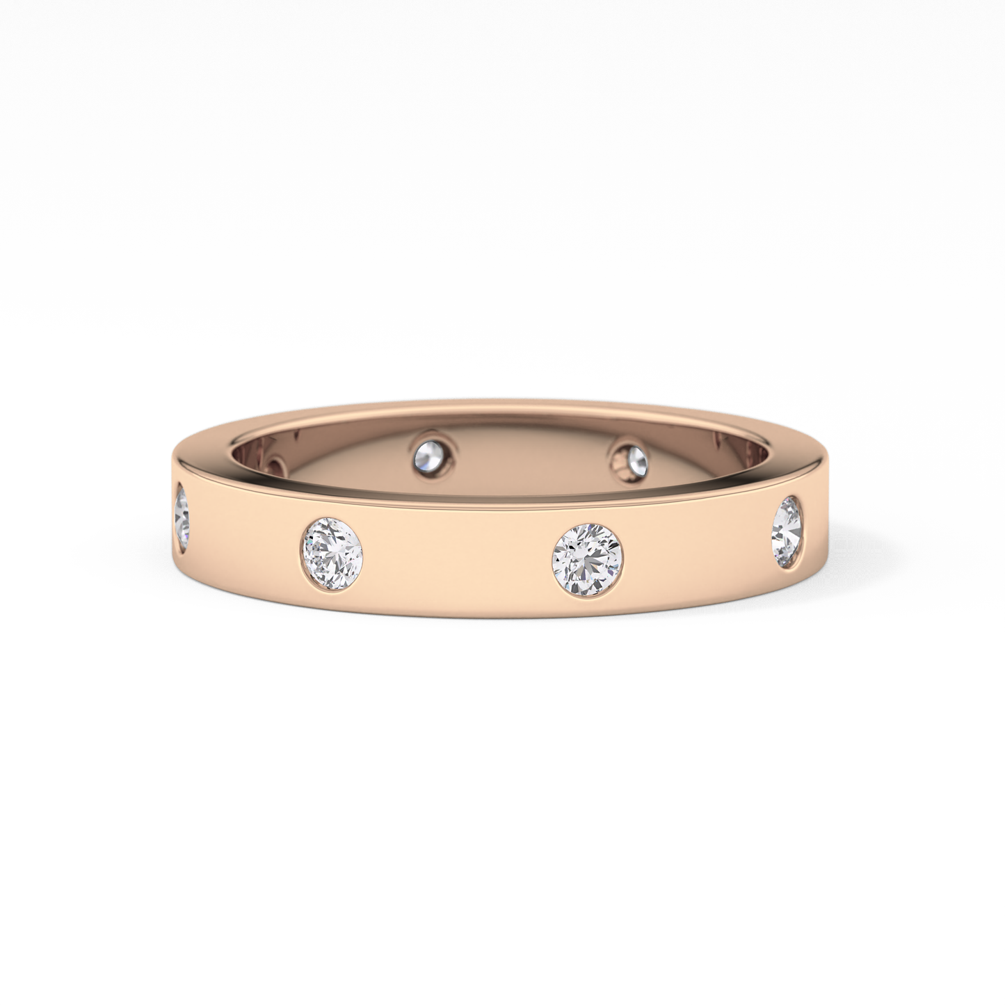 Full Eternity Dainty Wedding Band with 0.59 TCW Round Cut Moissanite – Yellow, White, or Rose Gold