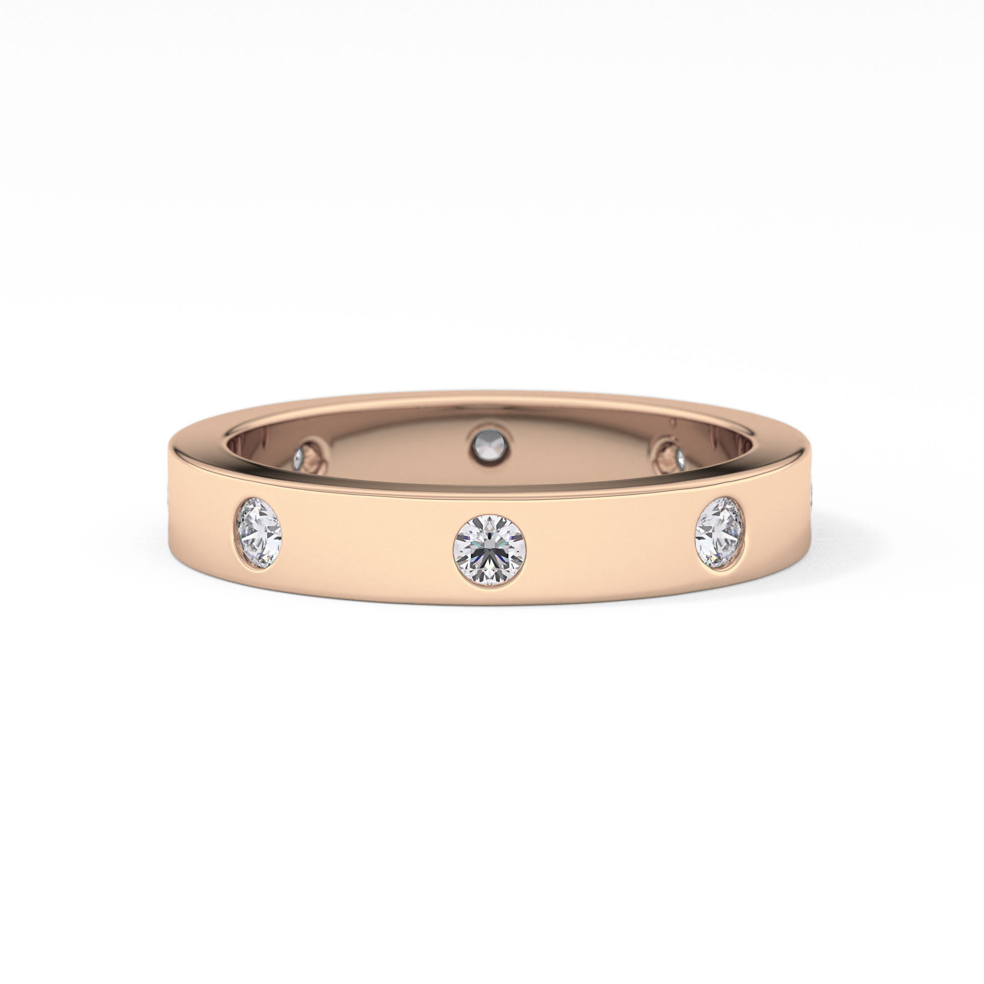 Full Eternity Dainty Wedding Band with 0.59 TCW Round Cut Moissanite – Yellow, White, or Rose Gold