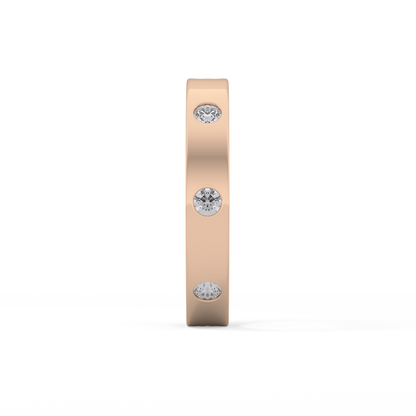 Full Eternity Dainty Wedding Band with 0.59 TCW Round Cut Moissanite – Yellow, White, or Rose Gold