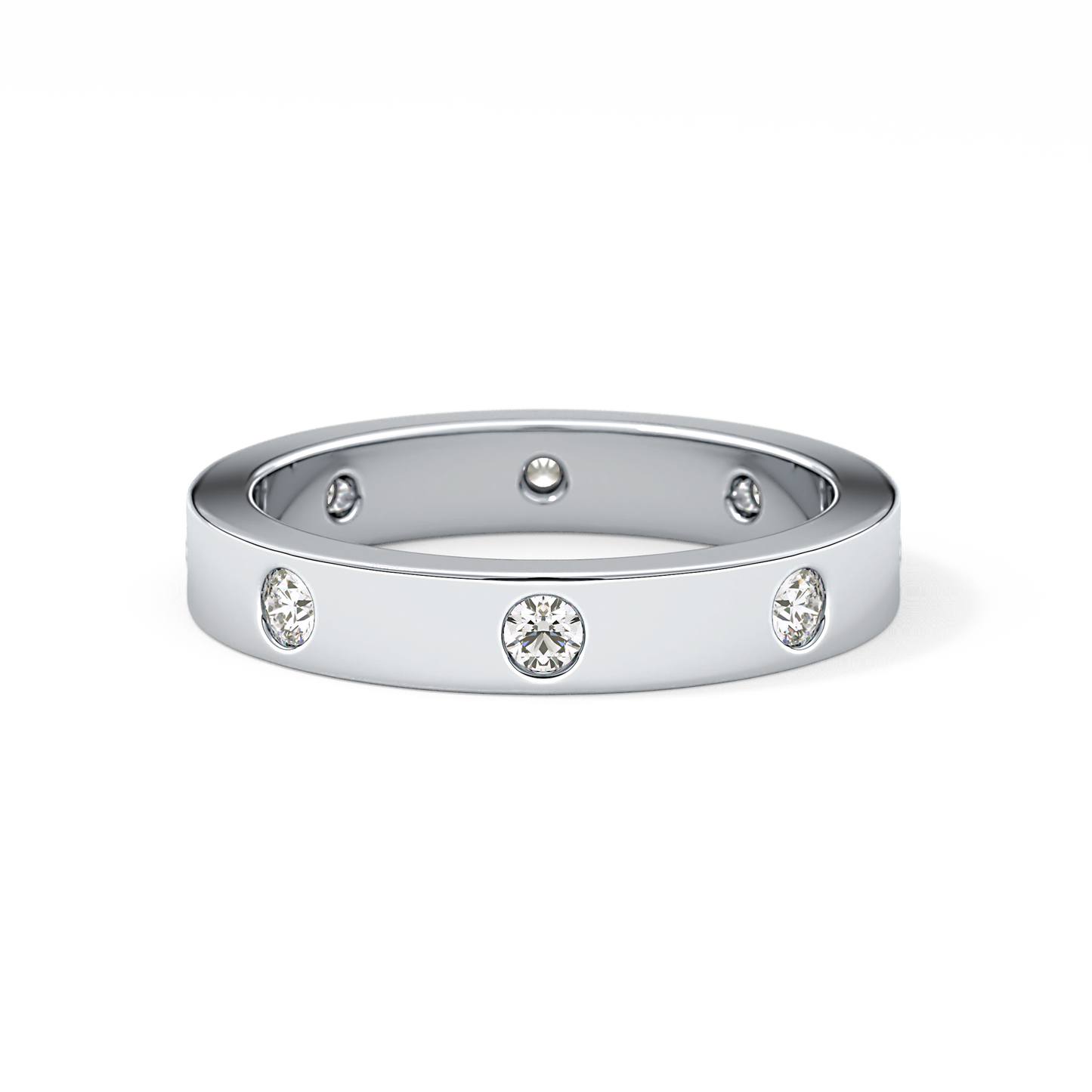 Full Eternity Dainty Wedding Band with 0.59 TCW Round Cut Moissanite – Yellow, White, or Rose Gold