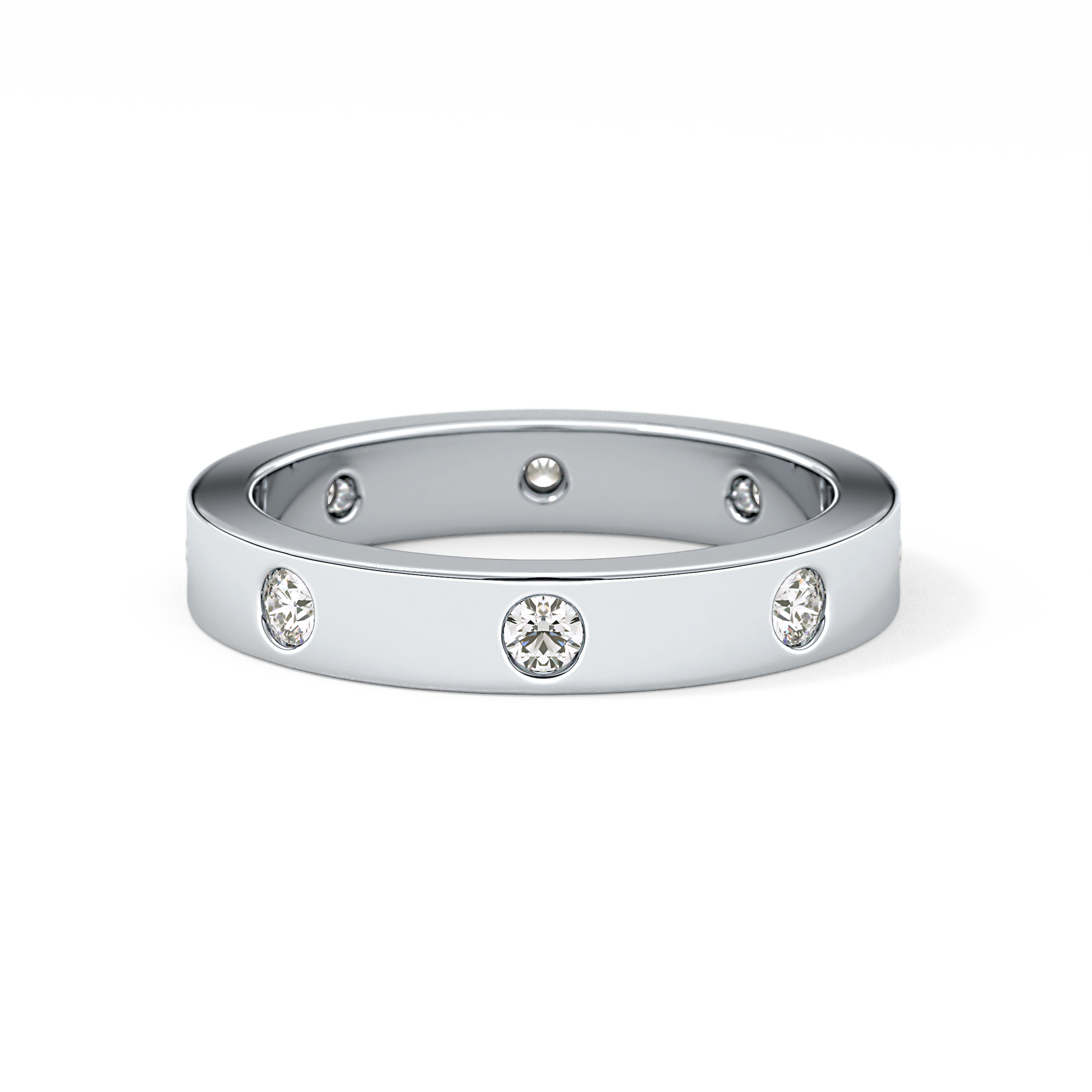 Full Eternity Dainty Wedding Band with 0.59 TCW Round Cut Moissanite – Yellow, White, or Rose Gold