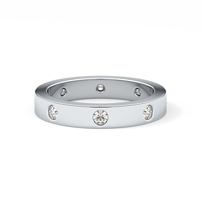 Full Eternity Dainty Wedding Band with 0.59 TCW Round Cut Moissanite – Yellow, White, or Rose Gold