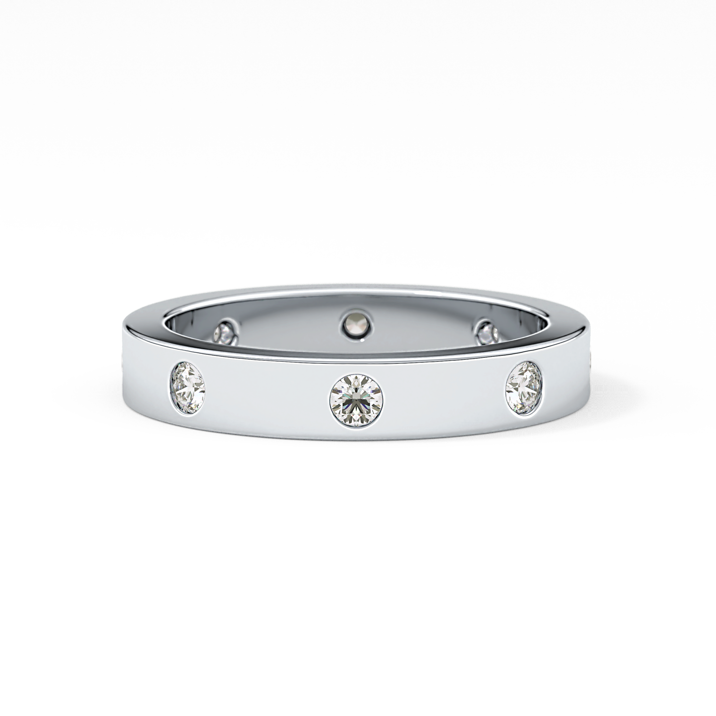 Full Eternity Dainty Wedding Band with 0.59 TCW Round Cut Moissanite – Yellow, White, or Rose Gold