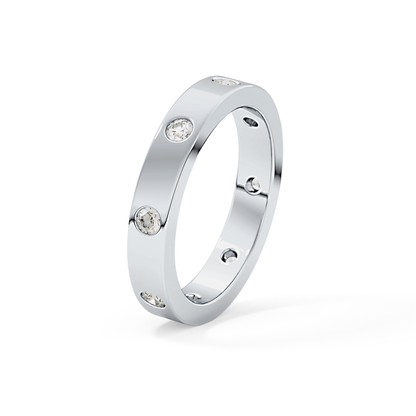 Full Eternity Dainty Wedding Band with 0.59 TCW Round Cut Moissanite – Yellow, White, or Rose Gold