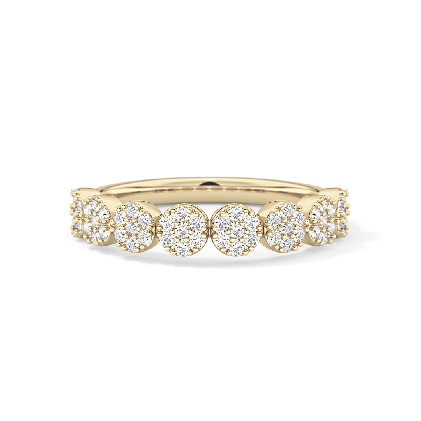 Half Eternity Wedding Band with 0.46 TCW Round Cut Moissanite – Yellow, White, or Rose Gold