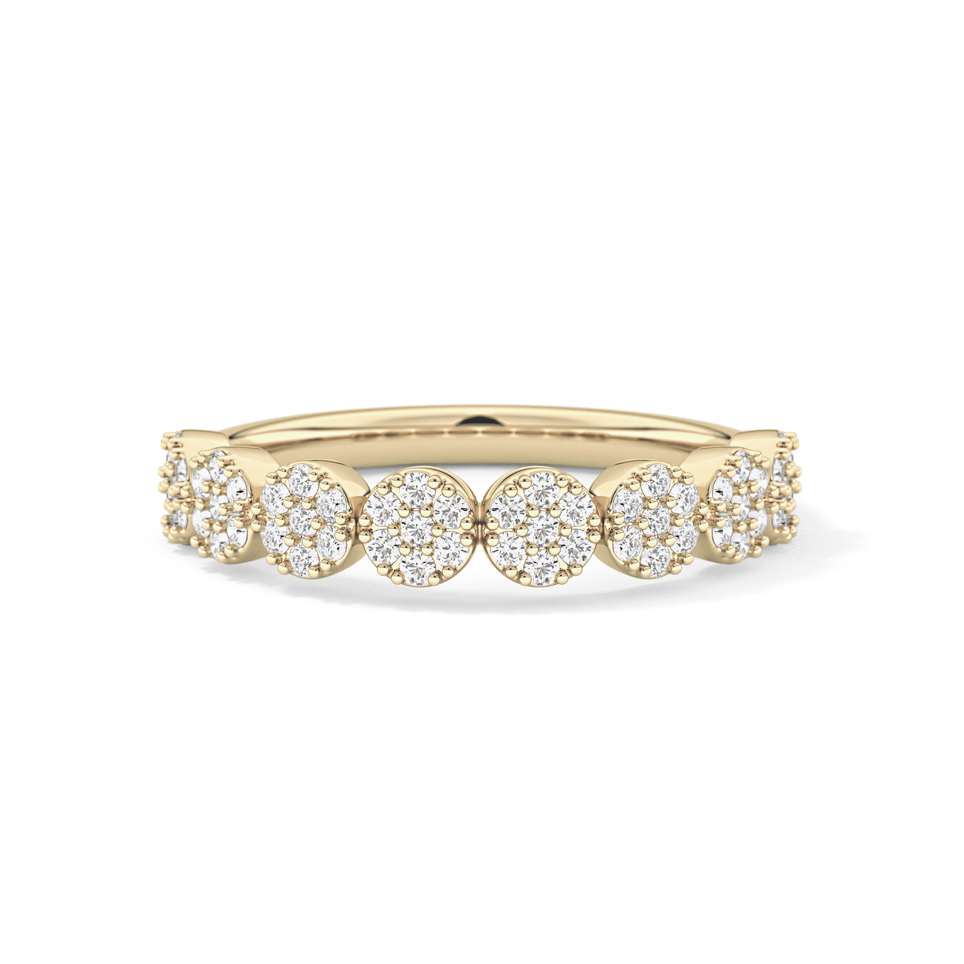 Half Eternity Wedding Band with 0.46 TCW Round Cut Moissanite – Yellow, White, or Rose Gold