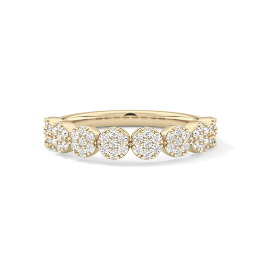 Half Eternity Wedding Band with 0.46 TCW Round Cut Moissanite – Yellow, White, or Rose Gold