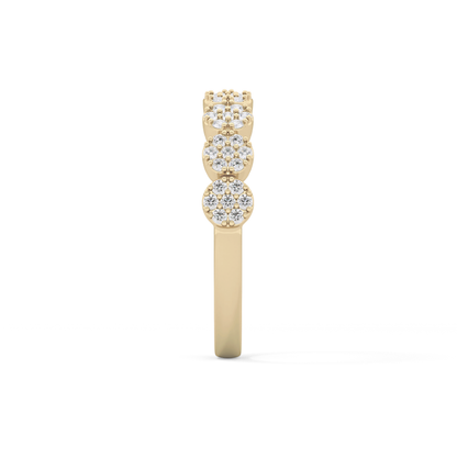 Half Eternity Wedding Band with 0.46 TCW Round Cut Moissanite – Yellow, White, or Rose Gold