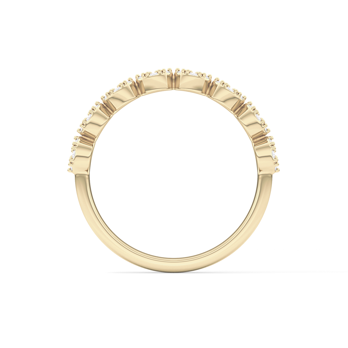 Half Eternity Wedding Band with 0.46 TCW Round Cut Moissanite – Yellow, White, or Rose Gold