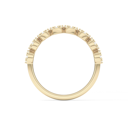Half Eternity Wedding Band with 0.46 TCW Round Cut Moissanite – Yellow, White, or Rose Gold