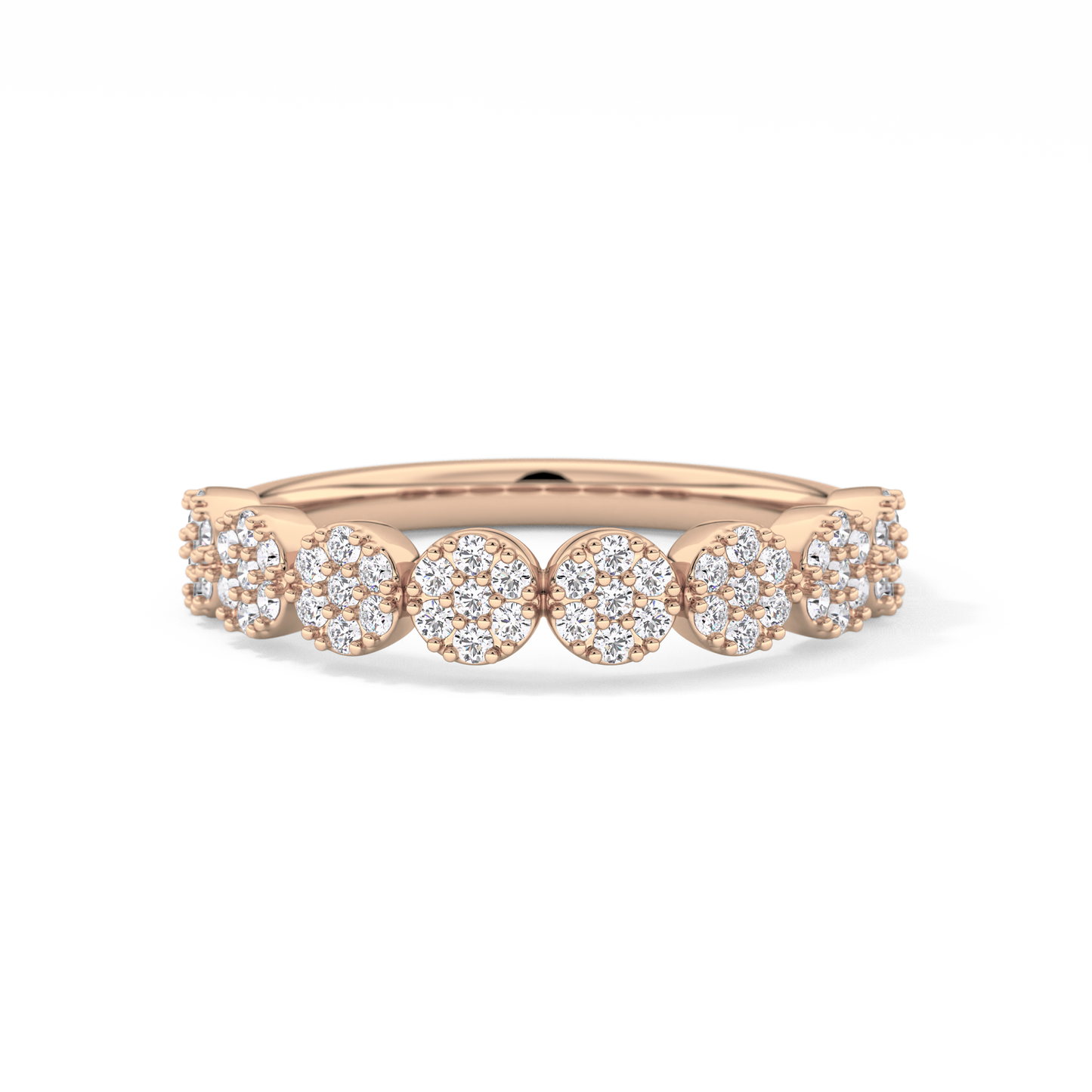 Half Eternity Wedding Band with 0.46 TCW Round Cut Moissanite – Yellow, White, or Rose Gold