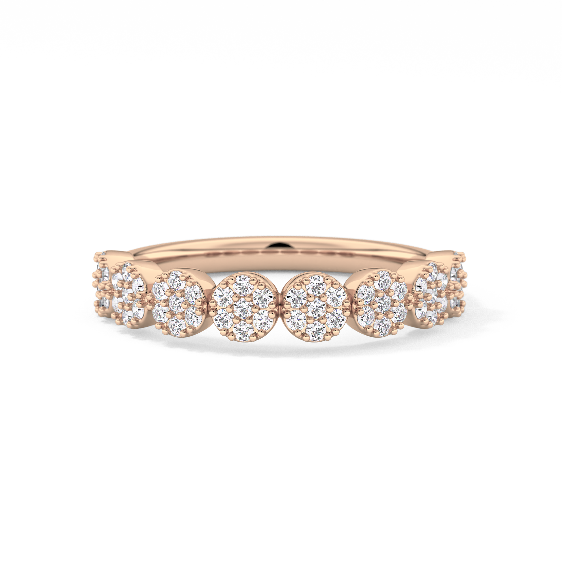 Half Eternity Wedding Band with 0.46 TCW Round Cut Moissanite – Yellow, White, or Rose Gold
