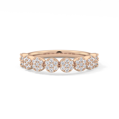 Half Eternity Wedding Band with 0.46 TCW Round Cut Moissanite – Yellow, White, or Rose Gold