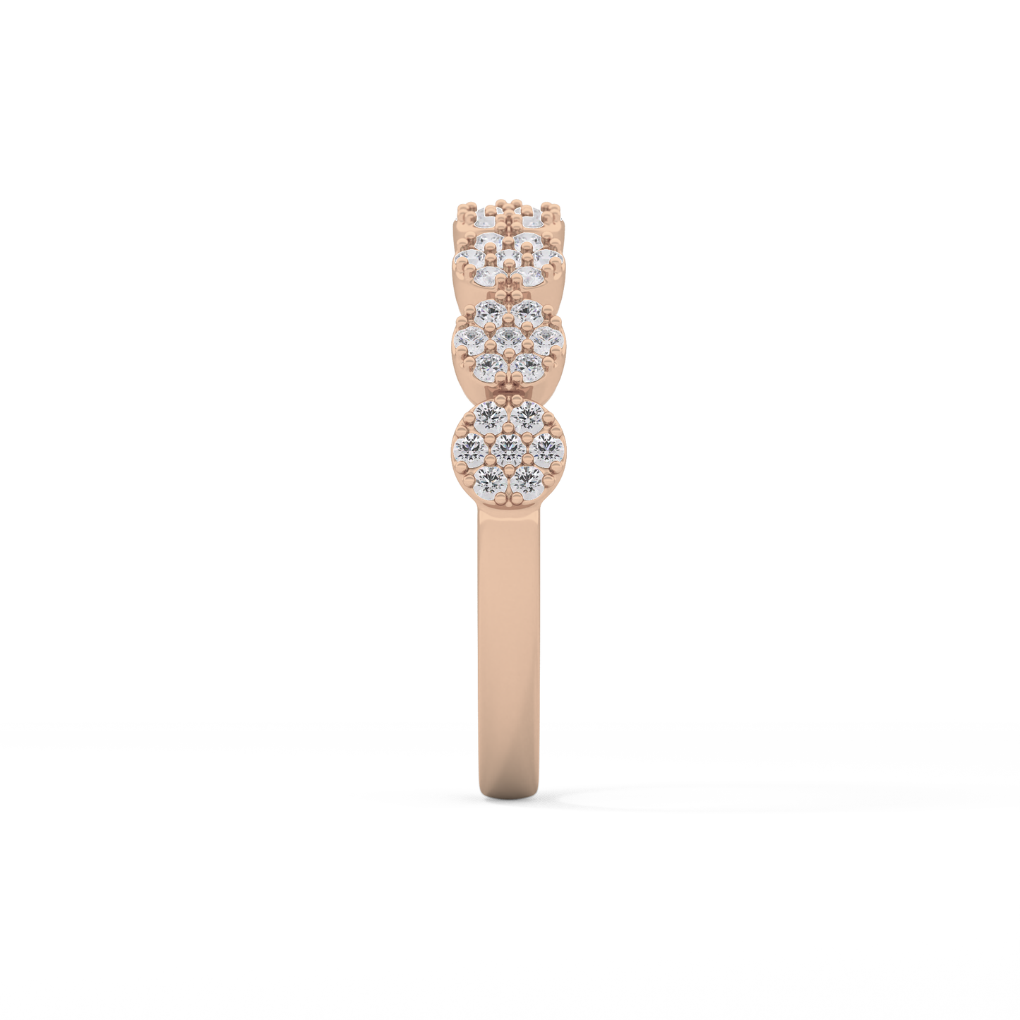 Half Eternity Wedding Band with 0.46 TCW Round Cut Moissanite – Yellow, White, or Rose Gold