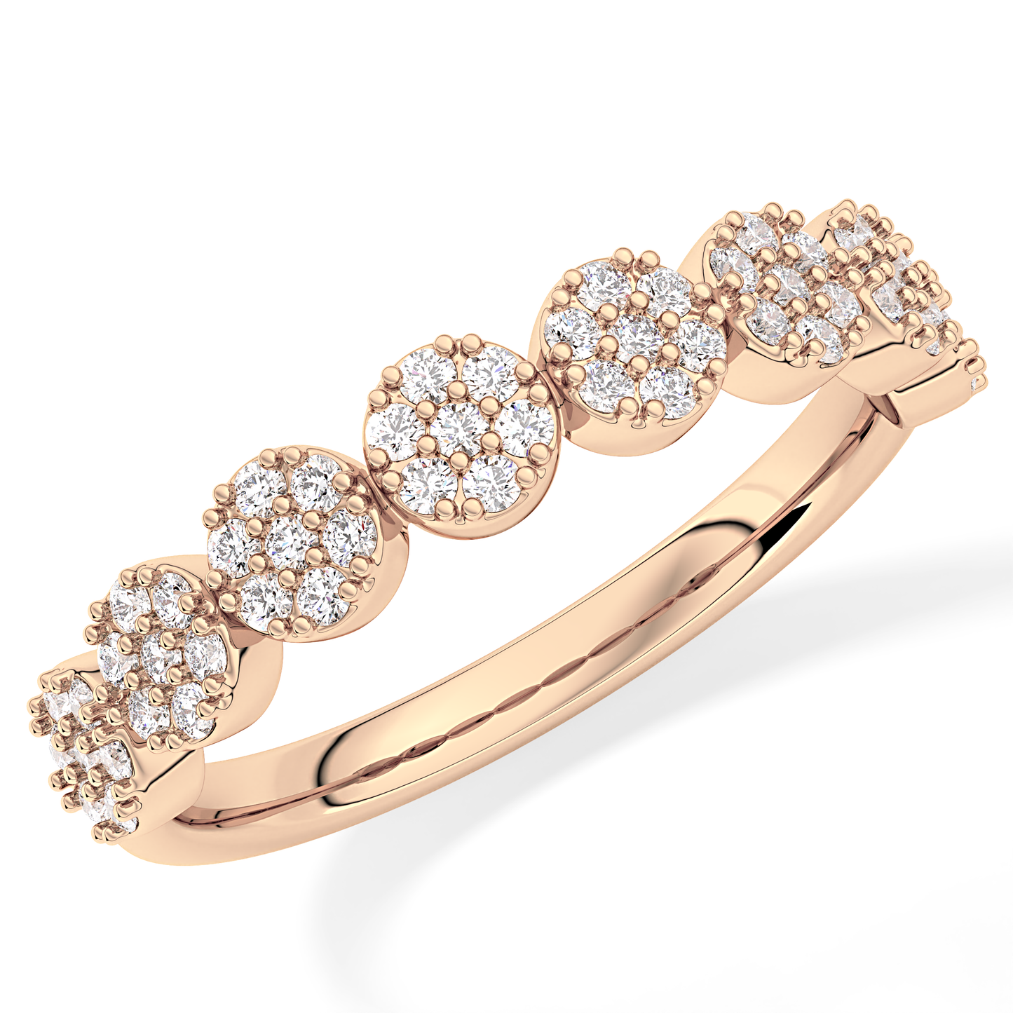 Half Eternity Wedding Band with 0.46 TCW Round Cut Moissanite – Yellow, White, or Rose Gold