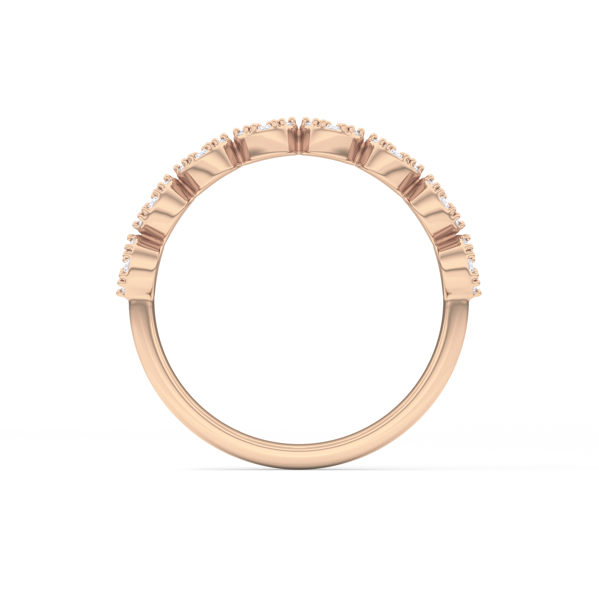 Half Eternity Wedding Band with 0.46 TCW Round Cut Moissanite – Yellow, White, or Rose Gold