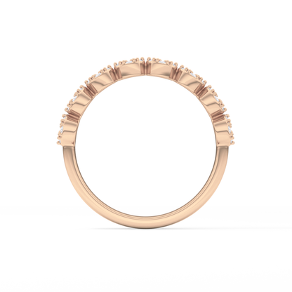 Half Eternity Wedding Band with 0.46 TCW Round Cut Moissanite – Yellow, White, or Rose Gold