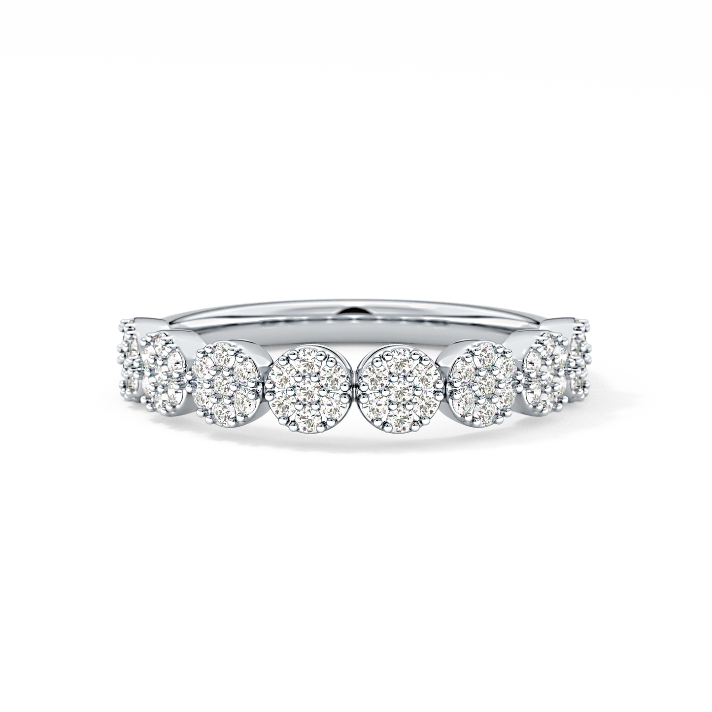 Half Eternity Wedding Band with 0.46 TCW Round Cut Moissanite – Yellow, White, or Rose Gold