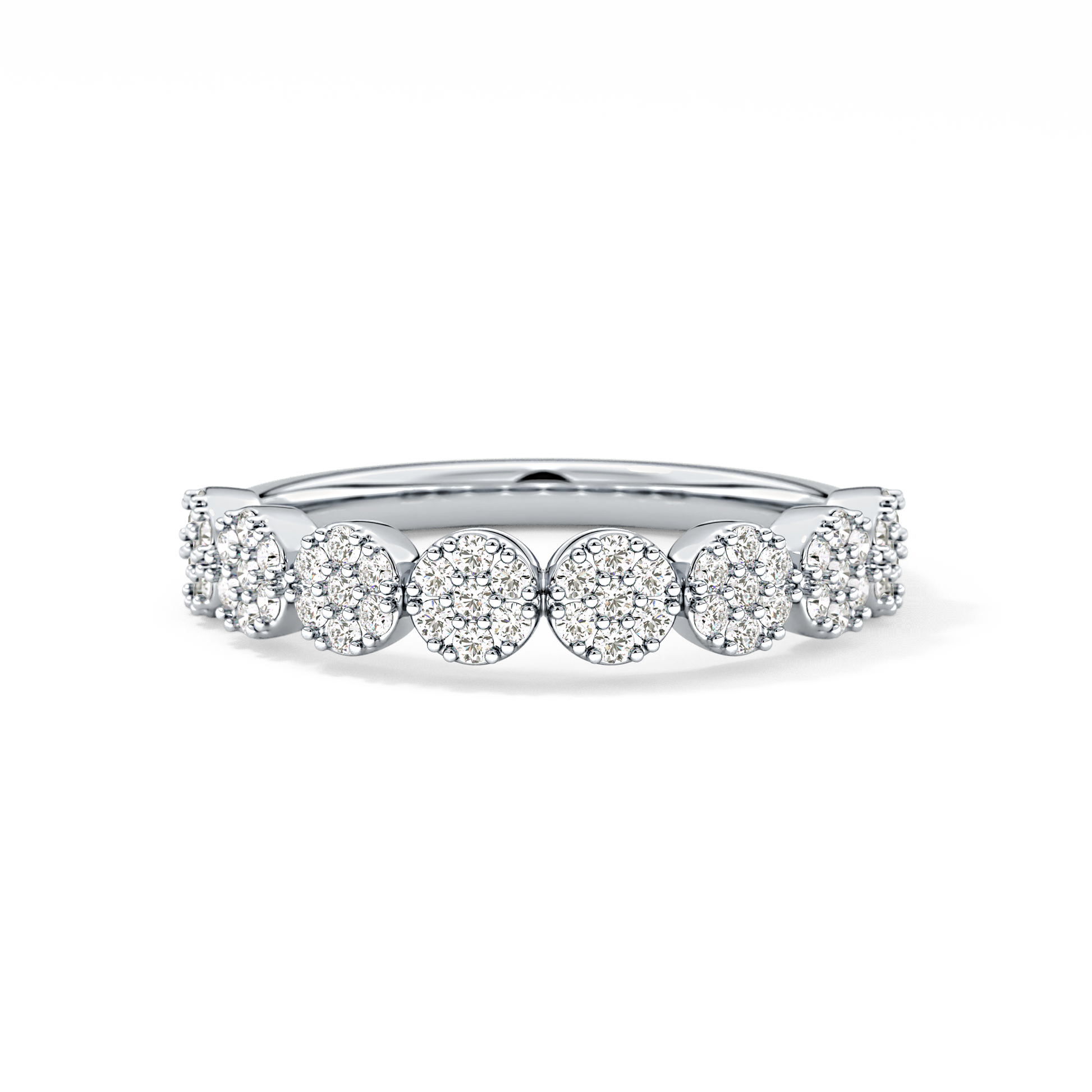 Half Eternity Wedding Band with 0.46 TCW Round Cut Moissanite – Yellow, White, or Rose Gold