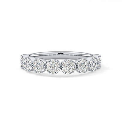 Half Eternity Wedding Band with 0.46 TCW Round Cut Moissanite – Yellow, White, or Rose Gold