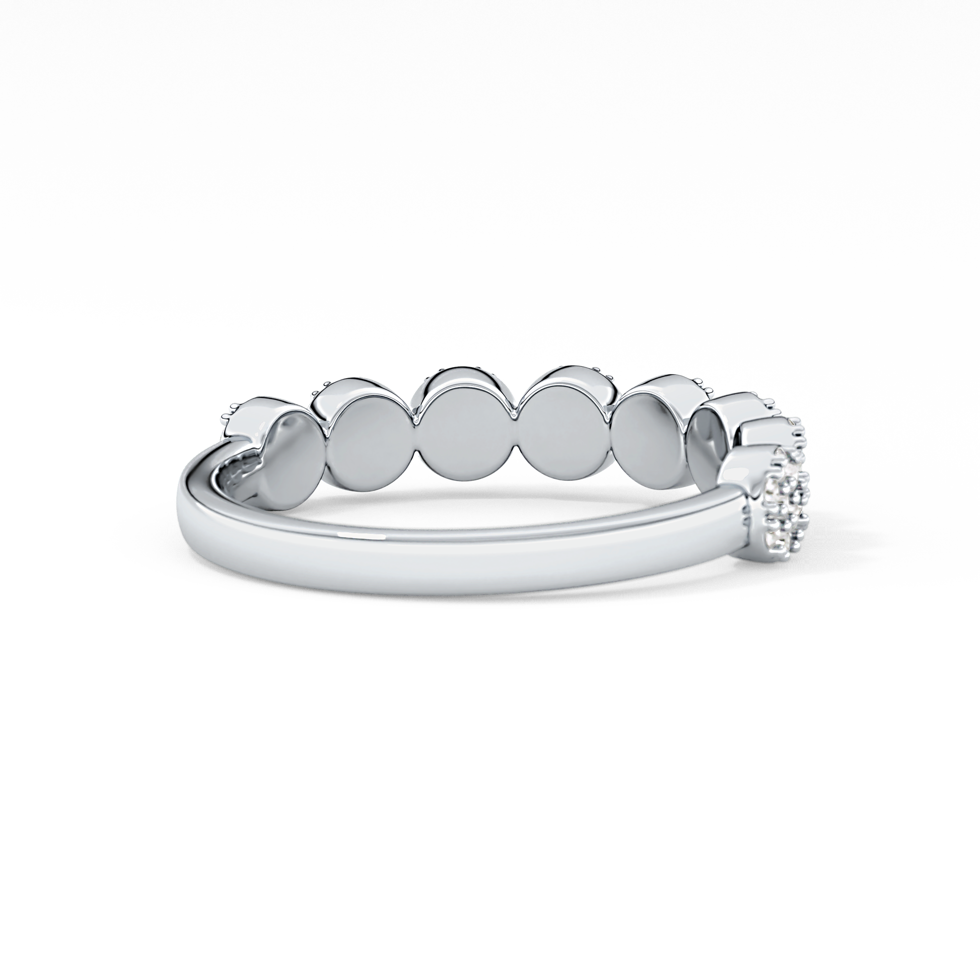Half Eternity Wedding Band with 0.46 TCW Round Cut Moissanite – Yellow, White, or Rose Gold 3