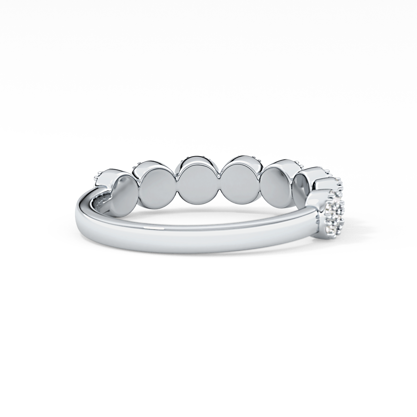 Half Eternity Wedding Band with 0.46 TCW Round Cut Moissanite – Yellow, White, or Rose Gold 10